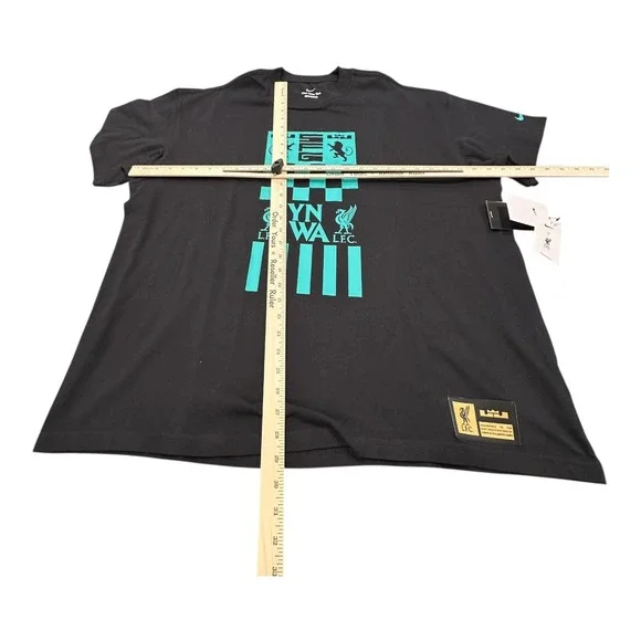 Nike LeBron James X Liverpool FC Max90 Soccer Graphic T Shirt Black Mens XL - Picture 9 of 14